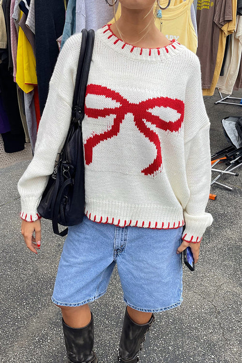 Mood The Best Bowknot Knit Sweater