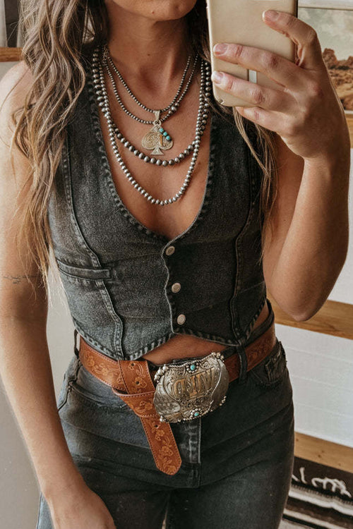 Desert Daze Denim Crop Tank Top