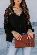 Reverie Lace Embroidery Button Up Top