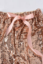 Festive Ready Golden Sequin Bowknot Pants