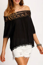 Delightful Memories Off the Shoulder Eyelet Top