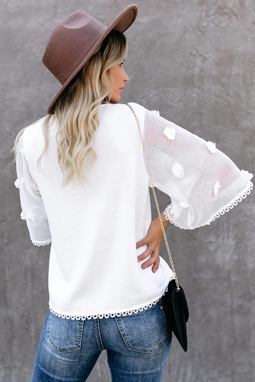 Delightful Time Swiss Dot Half Sleeve Top
