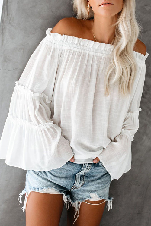 In the Breeze Ruffle Off Shoulder Shirt