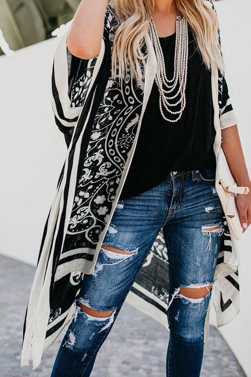 Sunlit Energy Boho Print Kimono