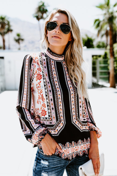 Getaway Reveries Floral Print Smocked Top