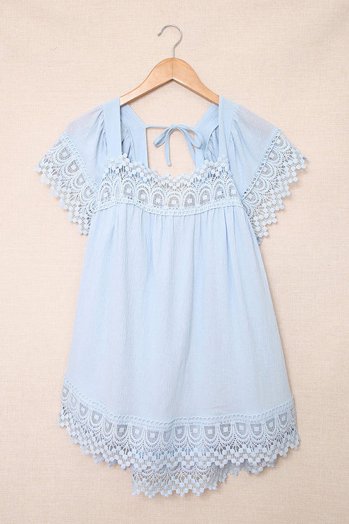 For The Weekend Lace Short Sleeve Top