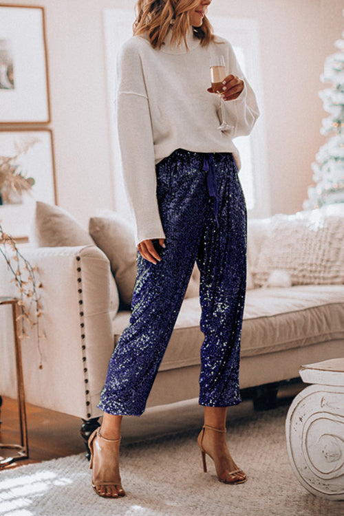 Festive Ready Golden Sequin Pants