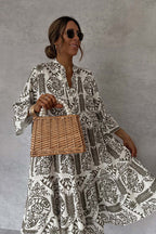 Admirably Polished Print Long Sleeve Mini Dress