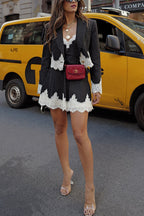 Seasoned Chicness Striped Lace Mini Dress & Blazer