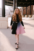 Love Story That Wows Pleated Belted Knit Dress