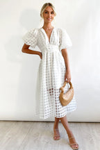 Garden Of Love Story Puff Sleeve Midi Dress - 9 Colors