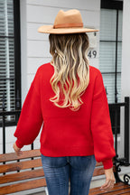 Fell In Affection Heart Long Sleeve Knit Sweater