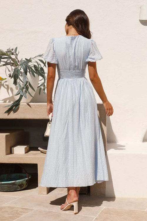 Radiant Soul Puff Sleeve Maxi Dress