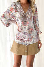 Mood Your Best Print Long Sleeve Top
