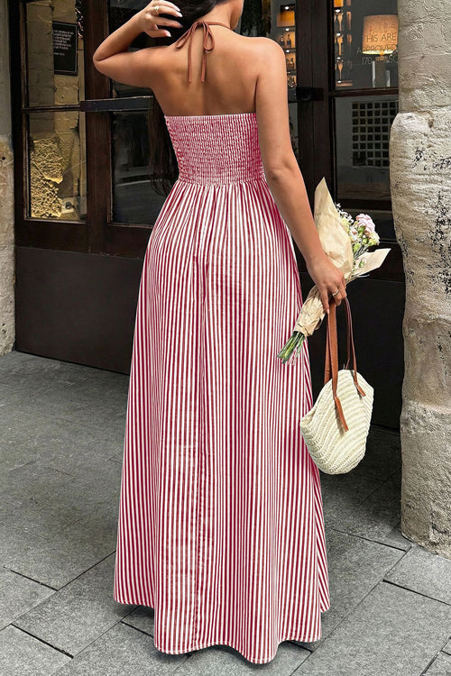Sweeten Me Up V-Neck Striped Maxi Dress
