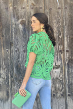 Getting Closer Hollow-Out Short Sleeve Top