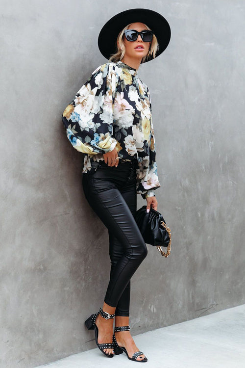 You're Radiant Floral Print Long Sleeve Top