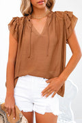 Your Golden Glow Flutter Short Sleeve Top