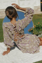 Exceptionally Polished Floral Print Backless Mini Dress