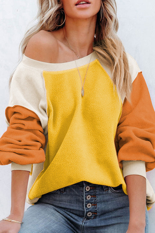 Looking Radiant Teddy Color Block Pullover