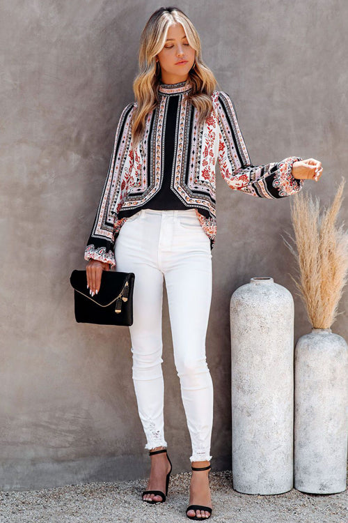 Getaway Reveries Floral Print Smocked Top