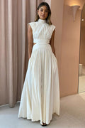 Share Your Joy Cut-out White Maxi Dress