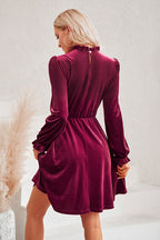 Can't Help But Affection Velvet Long Sleeve Mini Dress