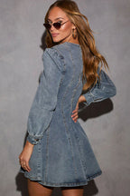 Delightful Looking Flare Denim Mini Dress