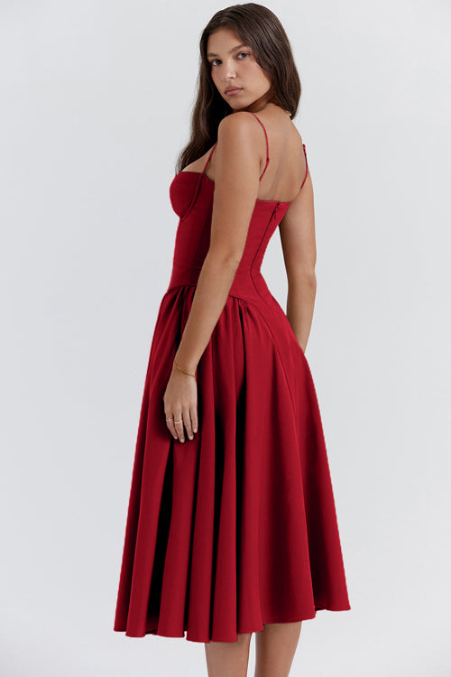 Longing For Affection Strap Bustier Midi Dress - 8 Colors