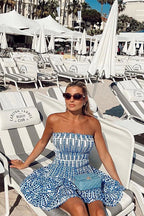 Delightful Like You Pleated Mini Dress - Blue