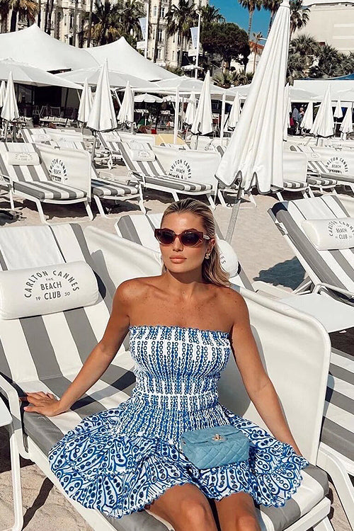Delightful Like You Pleated Mini Dress - Blue