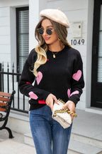 Just Believe Heart Long Sleeve Knit Sweater