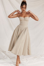 Longing For Affection Strap Bustier Midi Dress - 8 Colors