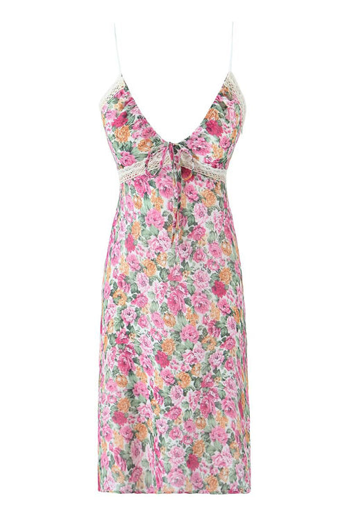 Beautifully Polished Floral Print Lace Mini Dress