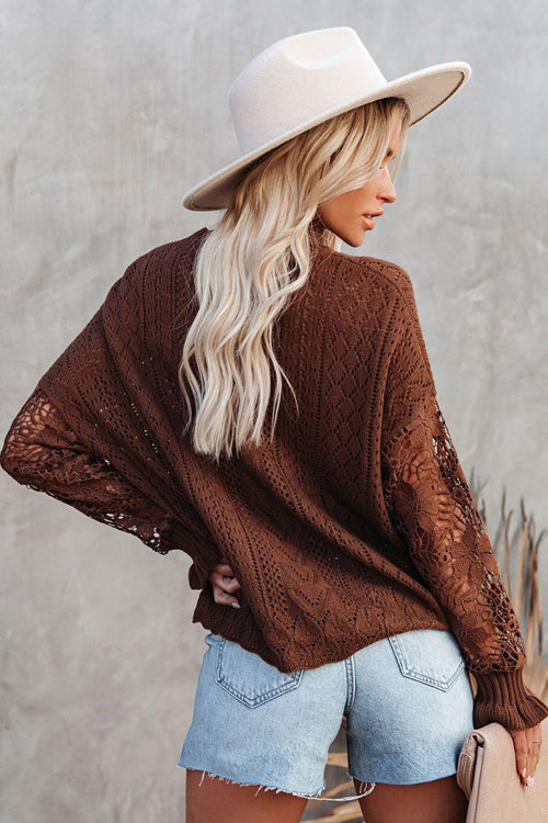 Own The Look Lace Hollow-Out Knit Sweater