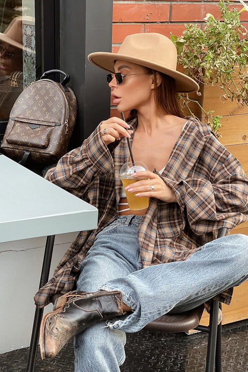 Polished Marvel Plaid Long Sleeve Top