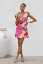 Your Charmer Print Tie-Strap Mini Dress
