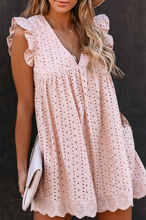 Glory of Affection Pocket Hollow-Out Dress