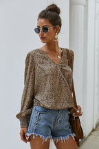 Draw You Close Printed Long Sleeve Wrap Top