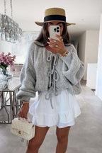 Uniquely Cozy Tie-Front Knit Cardigan Sweater