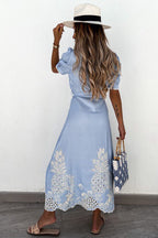 Impeccably Refined Embroidery Maxi Dress