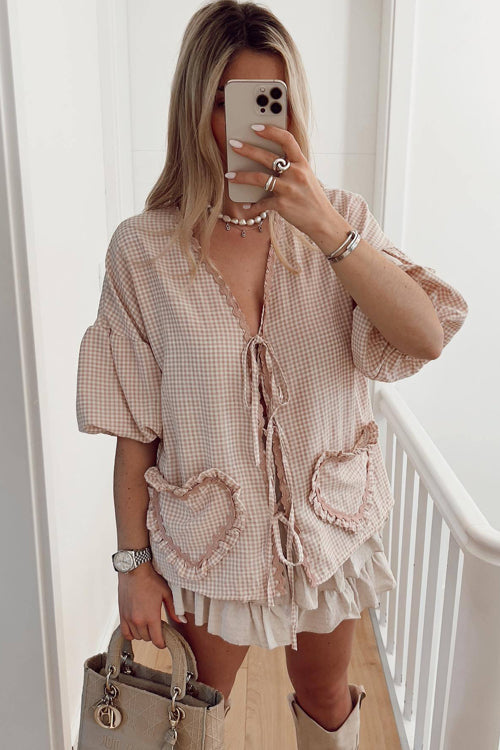 Uniquely You Tie-Front Gingham Top - 10 Colors