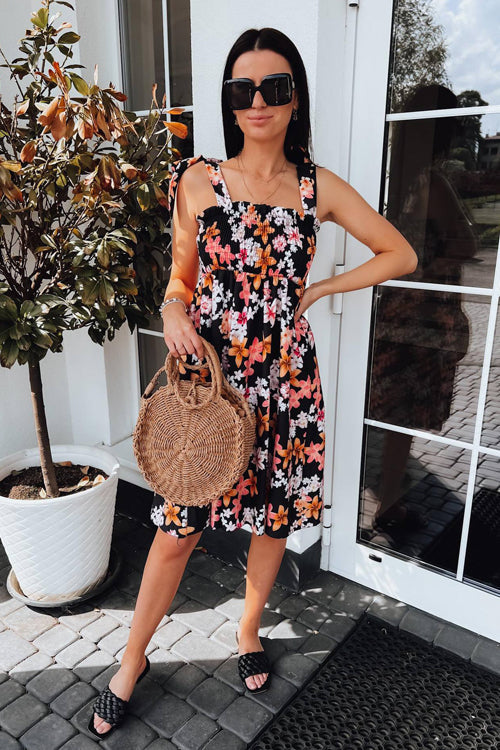 Indulge Yourself Floral Print Bowknot Mini Dress