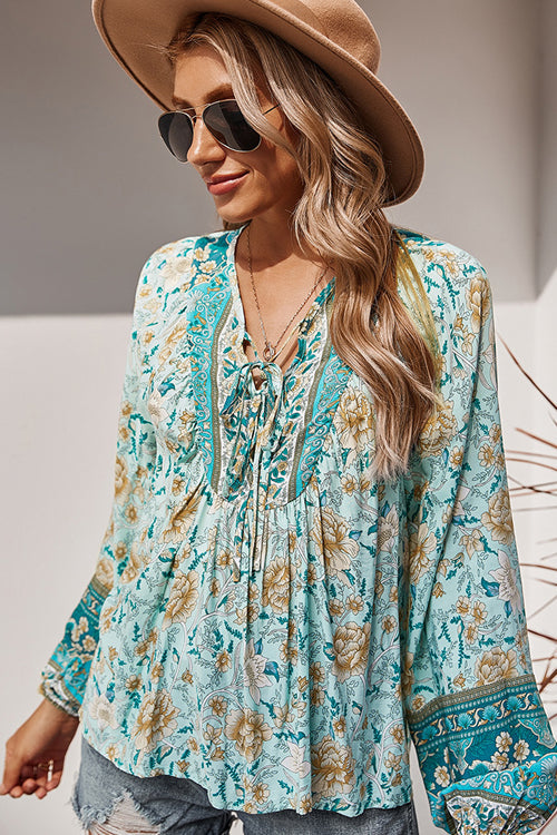 Flourishing Reveries Boho Printed Top