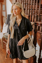 Festival Mood Light Wash Short Sleeve Denim Dress