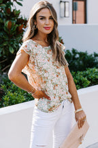 Blossoming Style Printed Short Sleeve Top