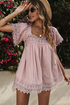 For The Weekend Lace Short Sleeve Top