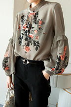 Affection Of Love Story Print Statement Sleeve Top