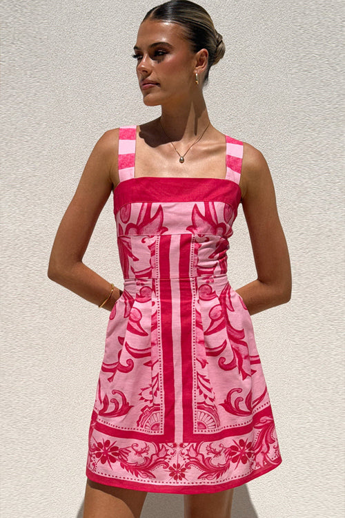 Exuberant Chicness Print Sleeveless Mini Dress