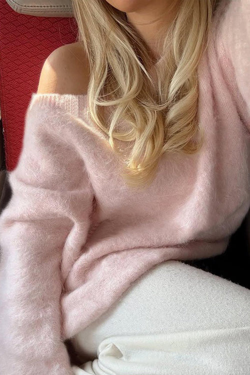 Meet Cozy Off Shoulder Knit Sweater